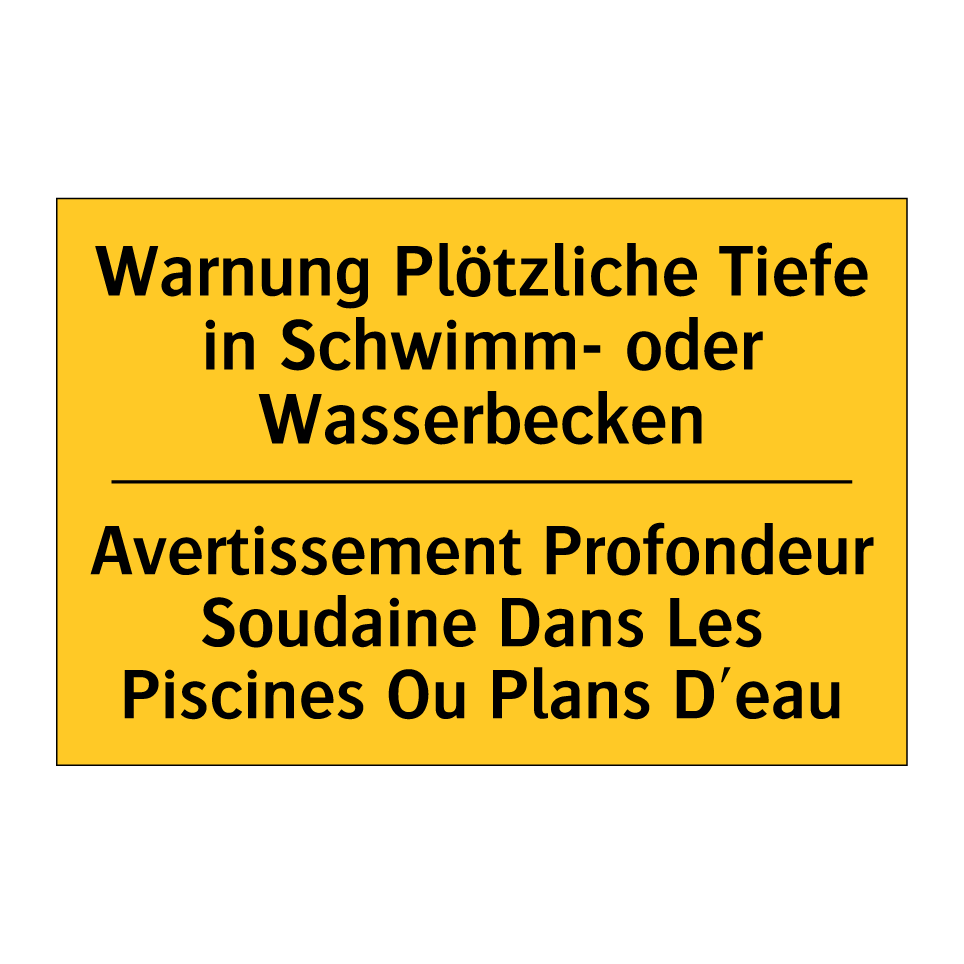 Warnung Plötzliche Tiefe in Schwimm-  /.../ - Avertissement Profondeur Soudaine  /.../
