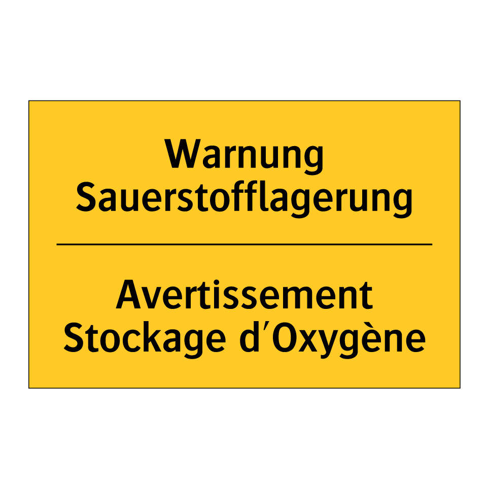 Warnung Sauerstofflagerung - Avertissement Stockage d'Oxygène /.../