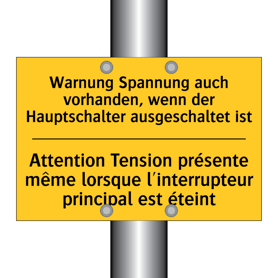 Warnung Spannung auch vorhanden,  /.../ - Attention Tension présente même  /.../
