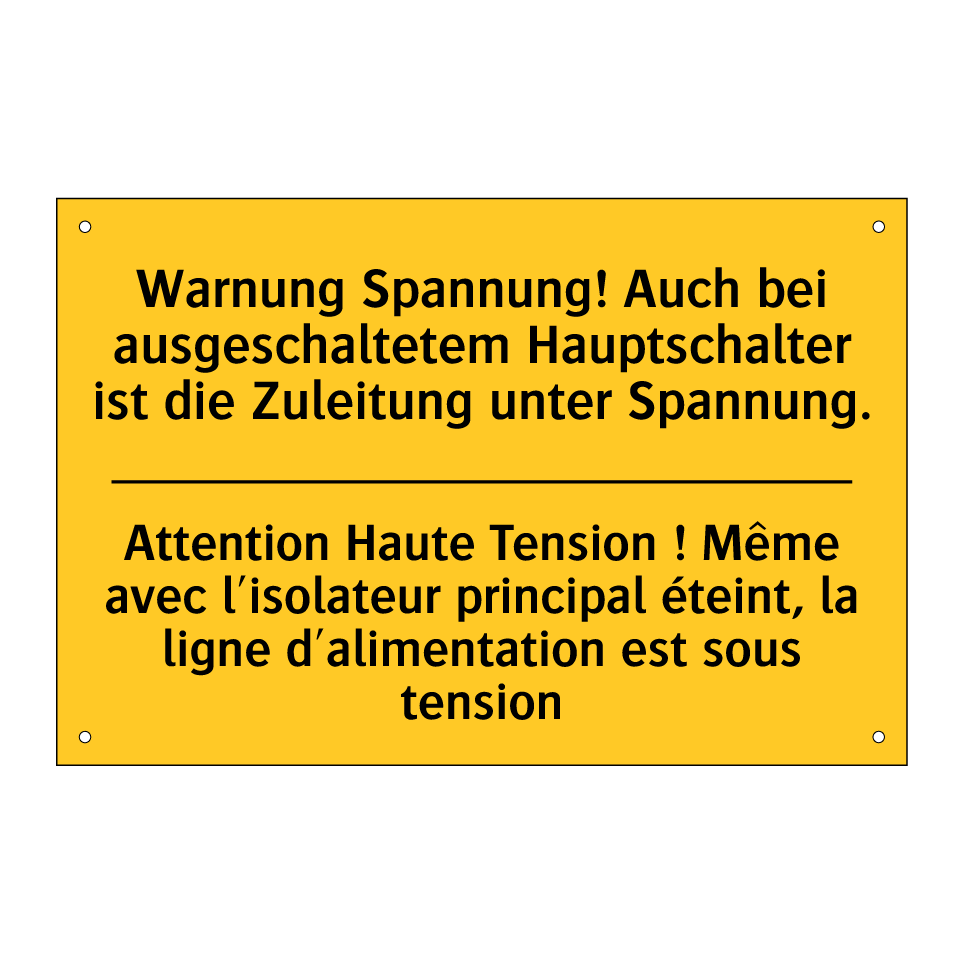 Warnung Spannung! Auch bei ausgeschaltetem  /.../ - Attention Haute Tension ! Même  /.../