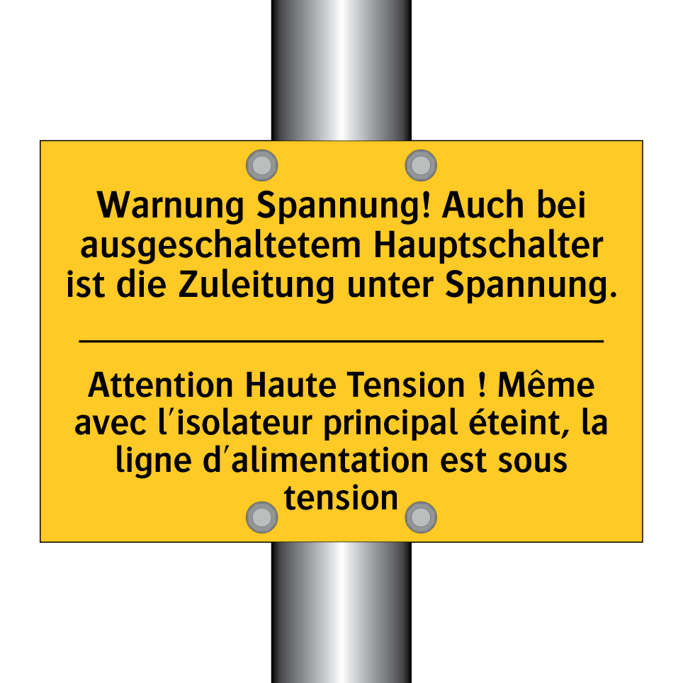 Warnung Spannung! Auch bei ausgeschaltetem  /.../ - Attention Haute Tension ! Même  /.../