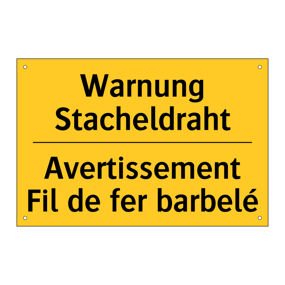 Warnung Stacheldraht - Avertissement Fil de fer barbelé /.../