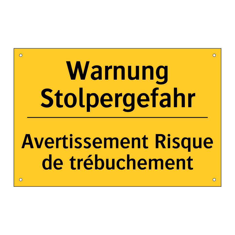 Warnung Stolpergefahr - Avertissement Risque de trébuchement /.../
