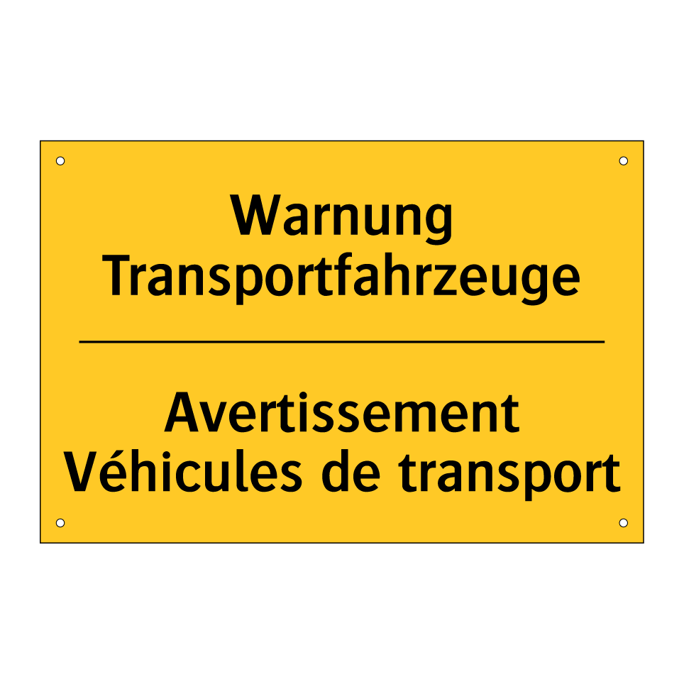 Warnung Transportfahrzeuge - Avertissement Véhicules de transport /.../