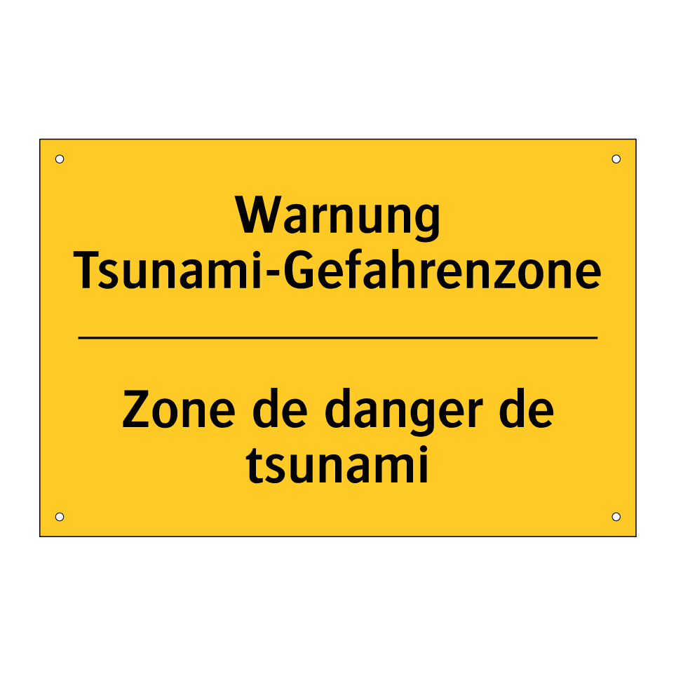 Warnung Tsunami-Gefahrenzone - Zone de danger de tsunami