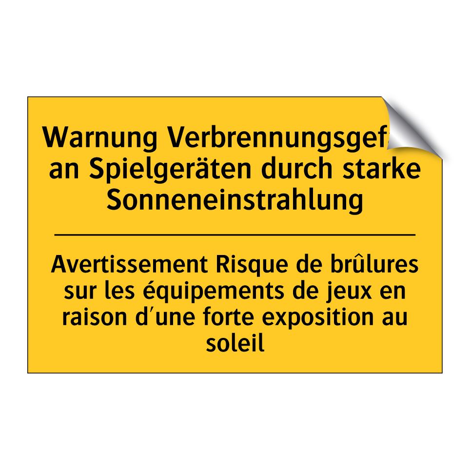 Warnung Verbrennungsgefahr an  /.../ - Avertissement Risque de brûlures  /.../