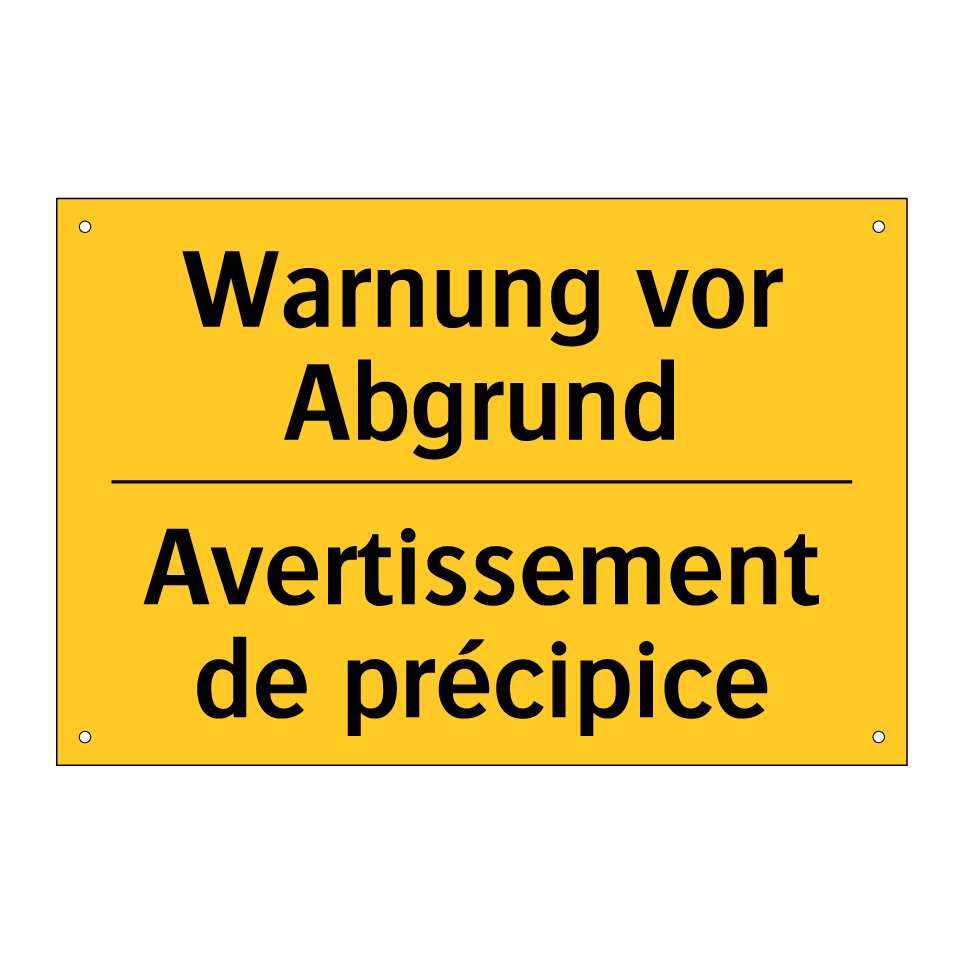 Warnung vor Abgrund - Avertissement de précipice