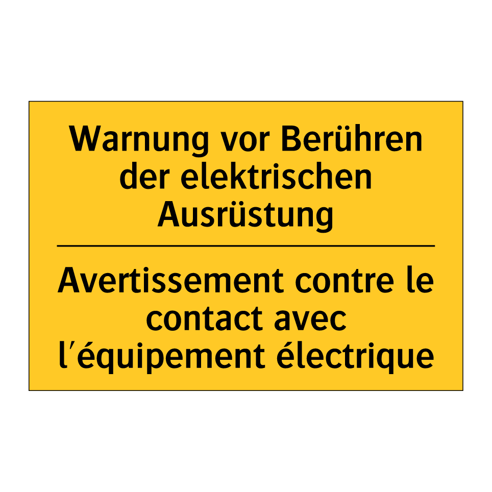Warnung vor Berühren der elektrischen  /.../ - Avertissement contre le contact  /.../