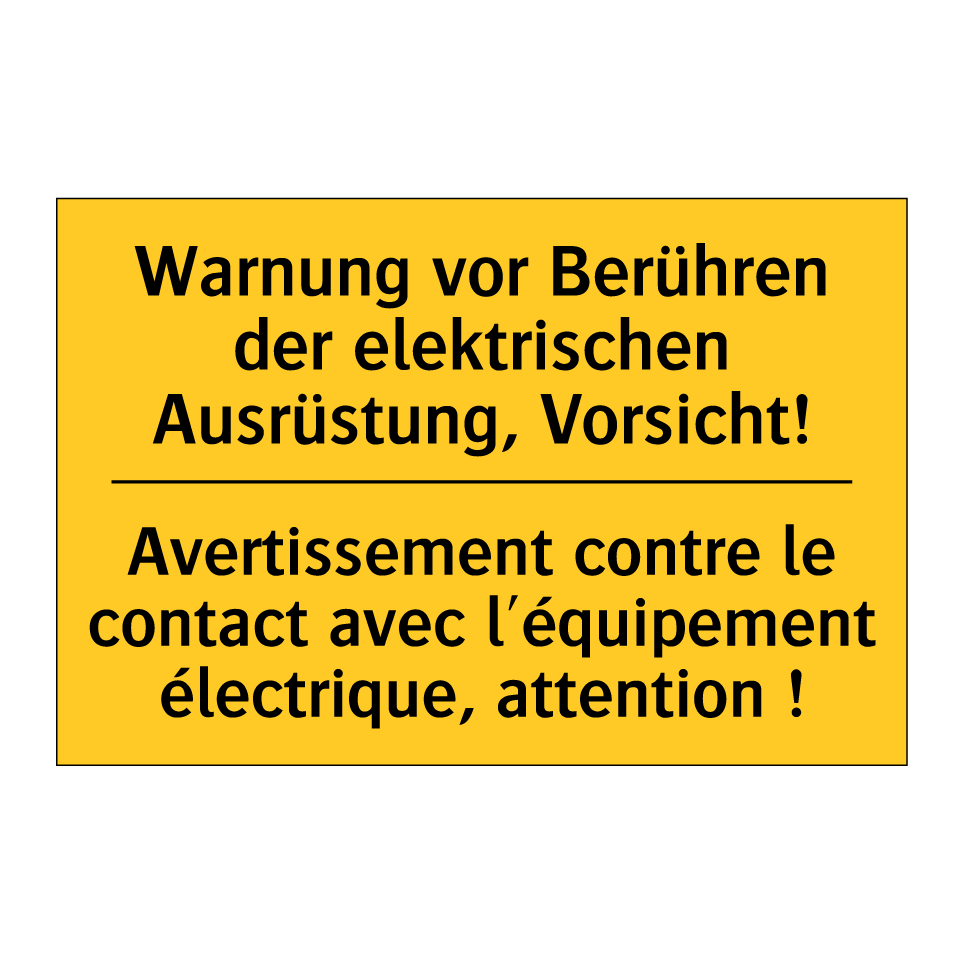 Warnung vor Berühren der elektrischen  /.../ - Avertissement contre le contact  /.../
