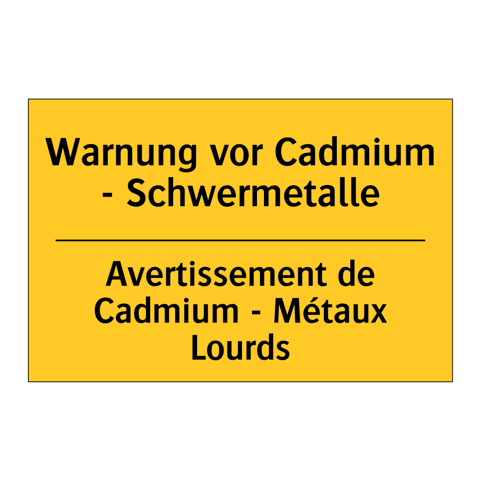 Warnung vor Cadmium - Schwermetalle /.../ - Avertissement de Cadmium - Métaux  /.../