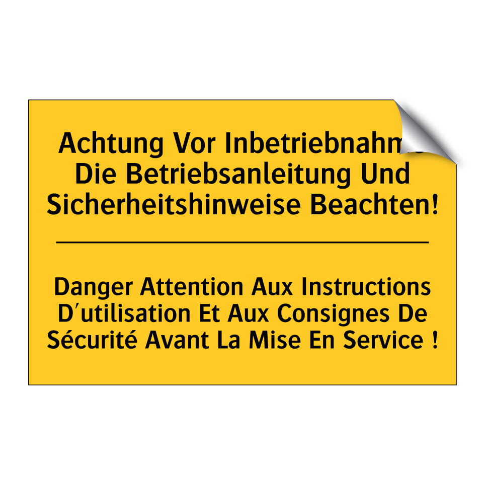 Achtung Vor Inbetriebnahme Die  /.../ - Danger Attention Aux Instructions  /.../