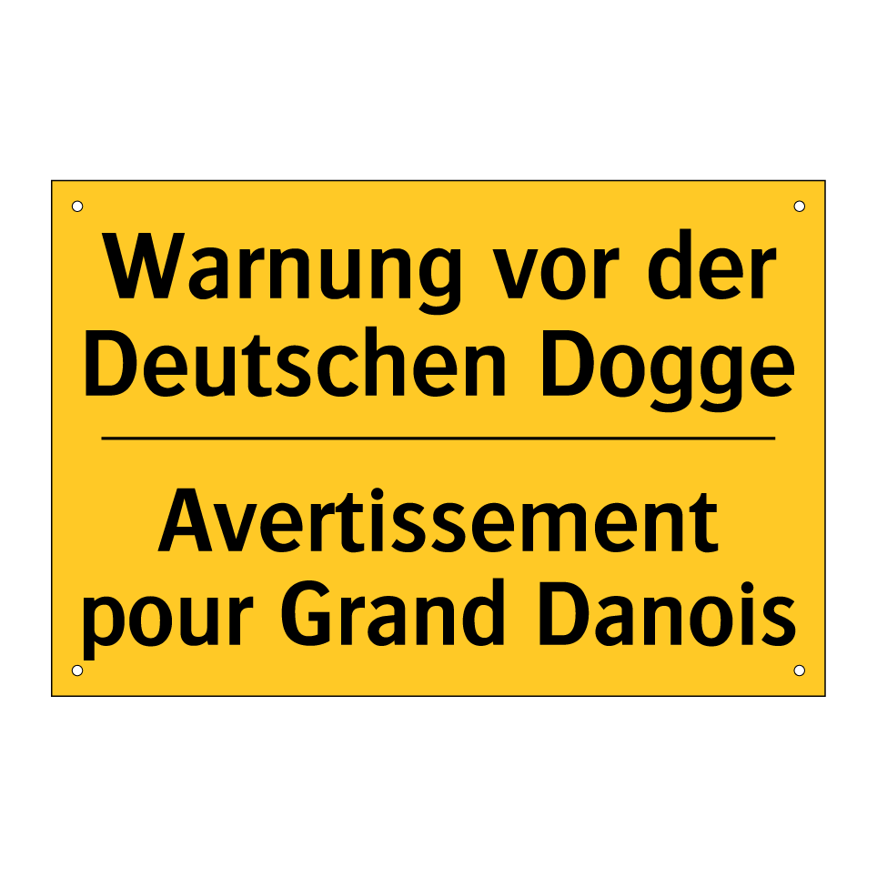 Warnung vor der Deutschen Dogge /.../ - Avertissement pour Grand Danois /.../