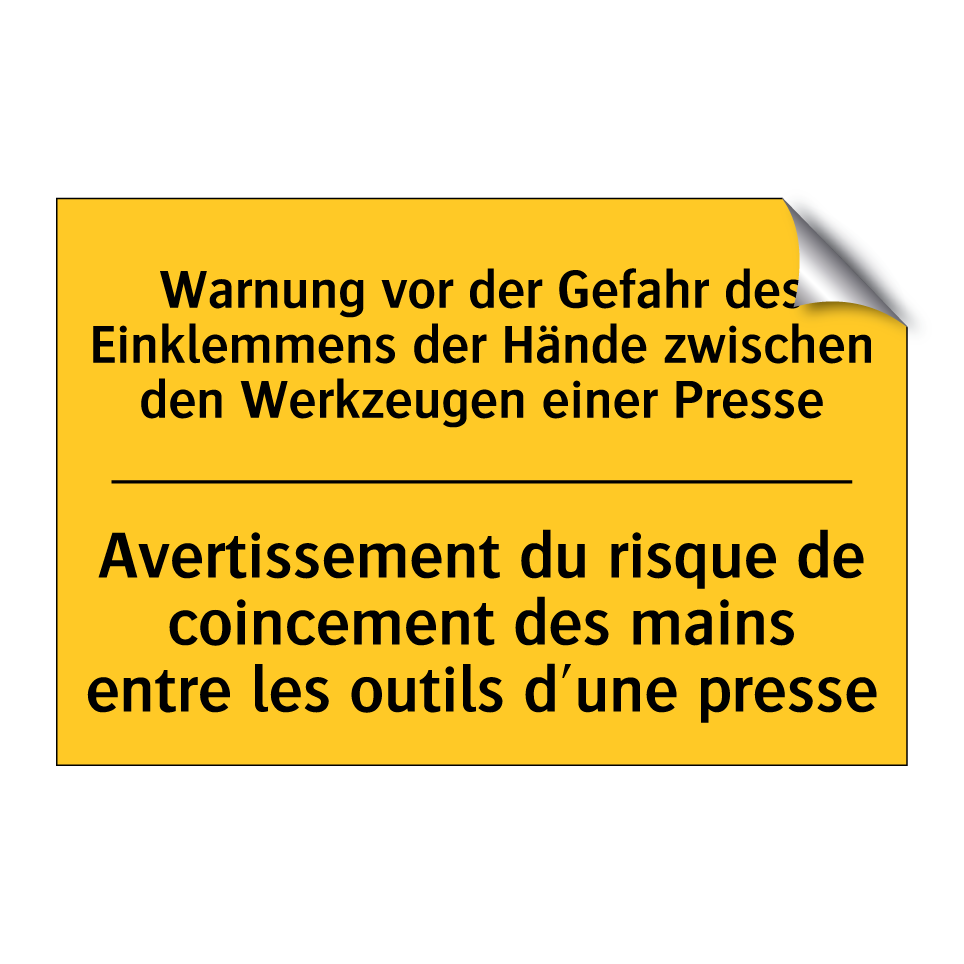 Warnung vor der Gefahr des Einklemmens  /.../ - Avertissement du risque de coincement  /.../