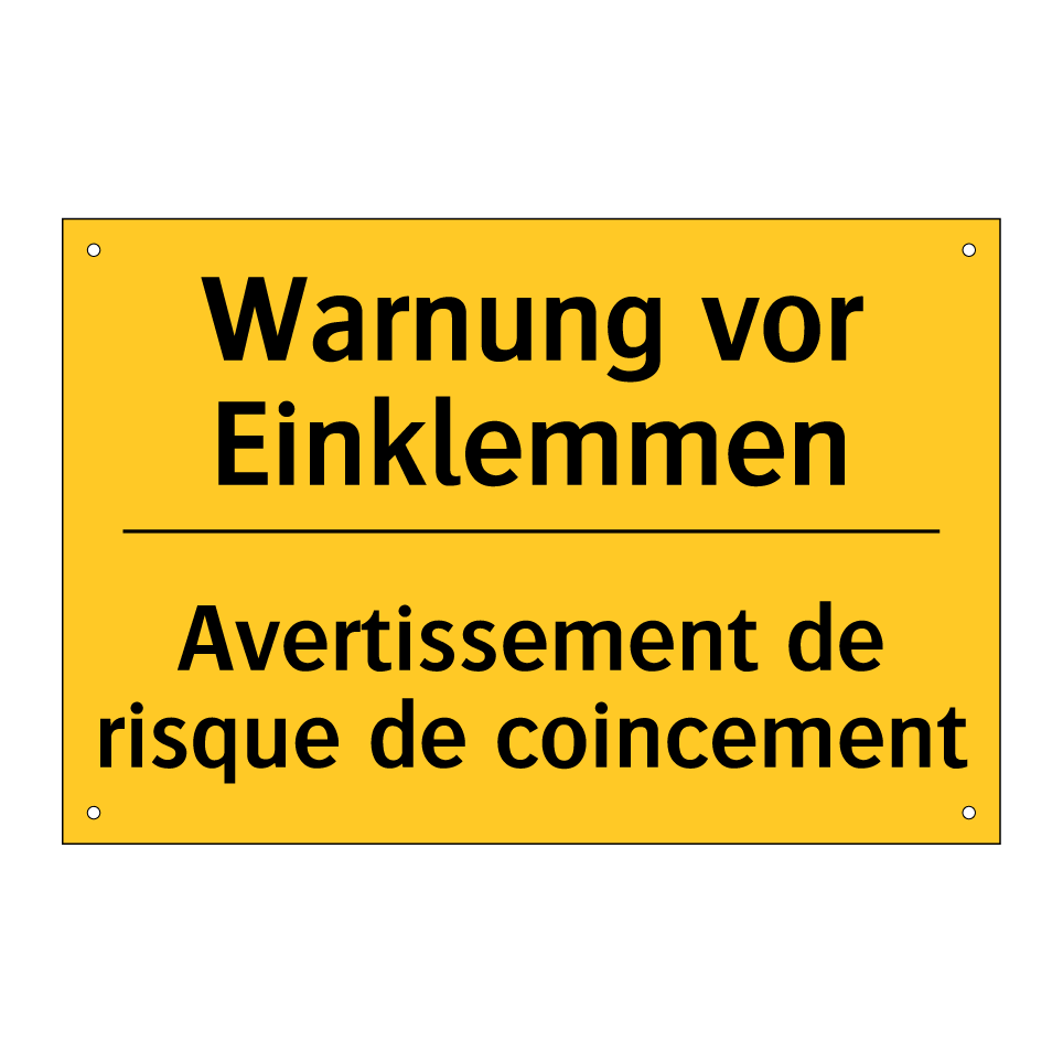 Warnung vor Einklemmen - Avertissement de risque de coincement /.../