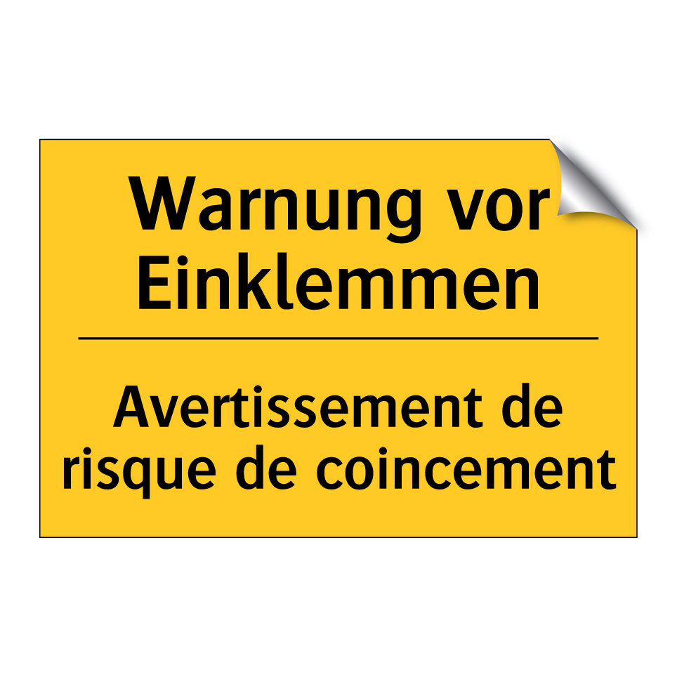 Warnung vor Einklemmen - Avertissement de risque de coincement /.../