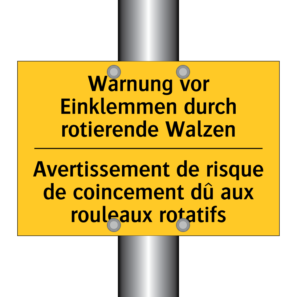 Warnung vor Einklemmen durch rotierende  /.../ - Avertissement de risque de coincement  /.../