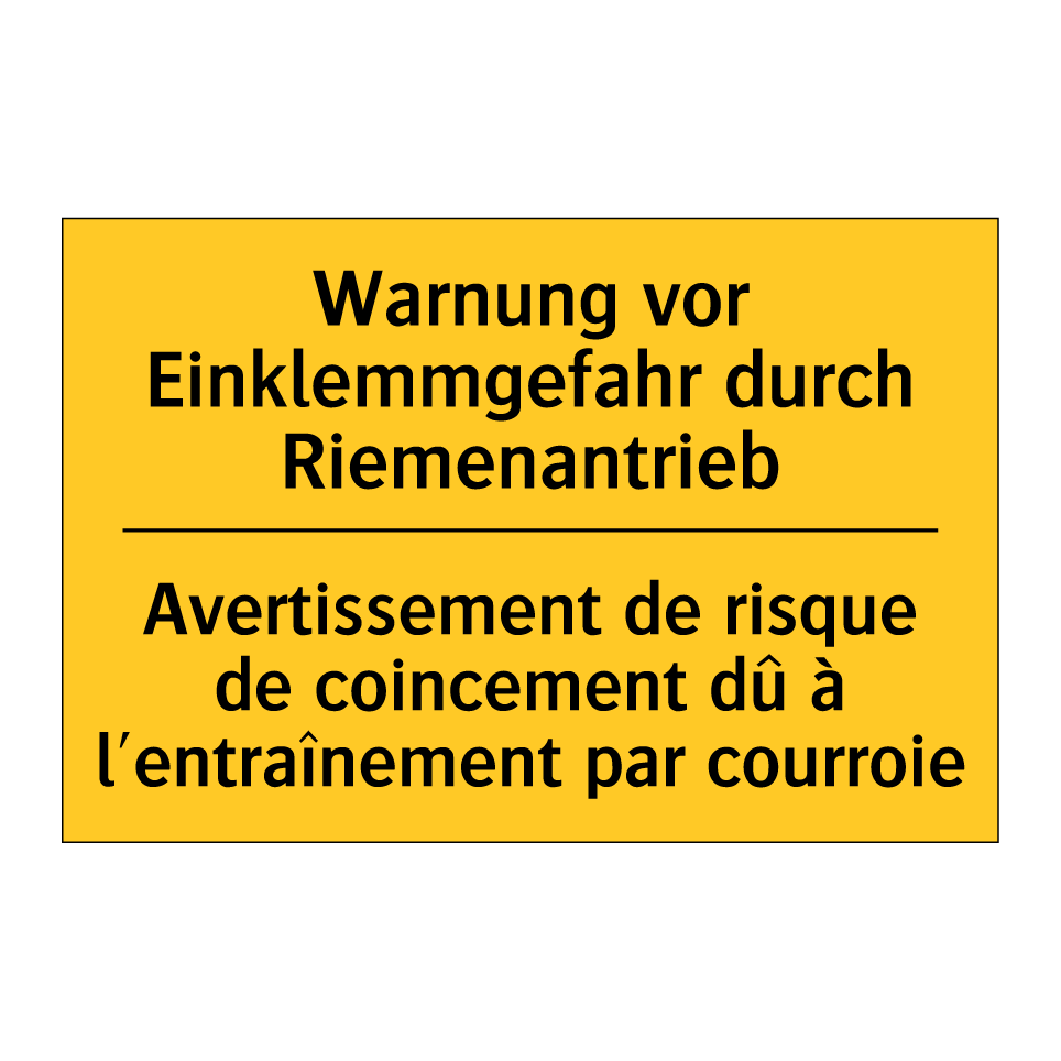 Warnung vor Einklemmgefahr durch  /.../ - Avertissement de risque de coincement  /.../