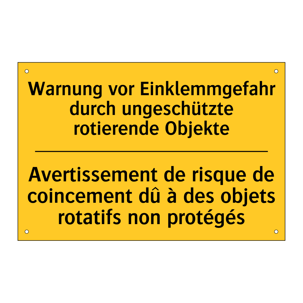 Warnung vor Einklemmgefahr durch  /.../ - Avertissement de risque de coincement  /.../
