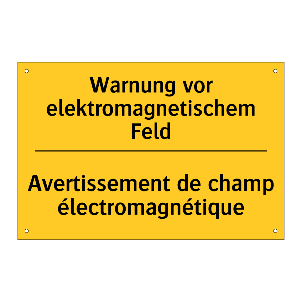 Warnung vor elektromagnetischem  /.../ - Avertissement de champ électromagnétique /.../