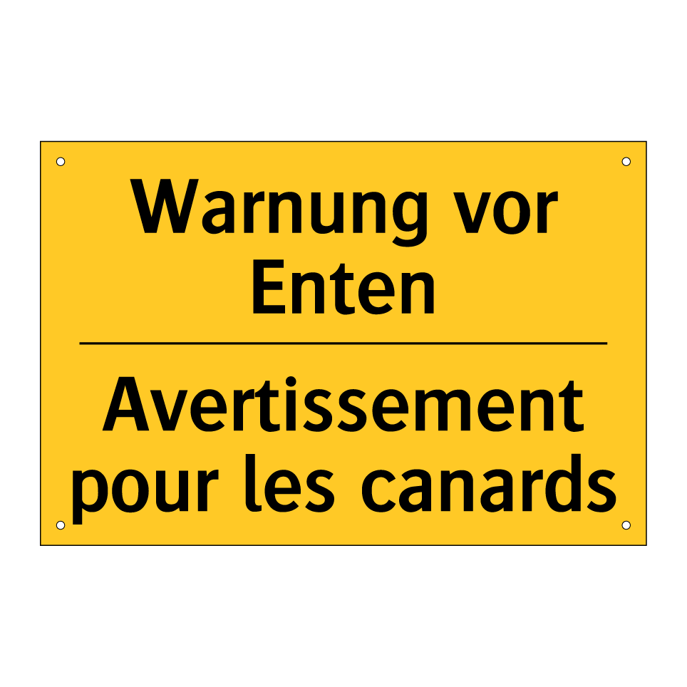Warnung vor Enten - Avertissement pour les canards