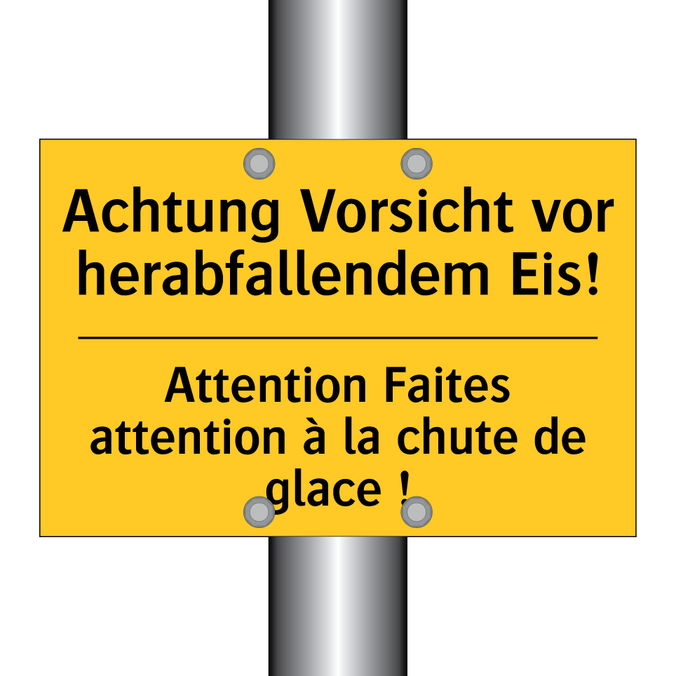 Achtung Vorsicht vor herabfallendem  /.../ - Attention Faites attention à la  /.../
