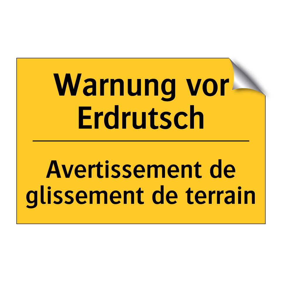 Warnung vor Erdrutsch - Avertissement de glissement de  /.../