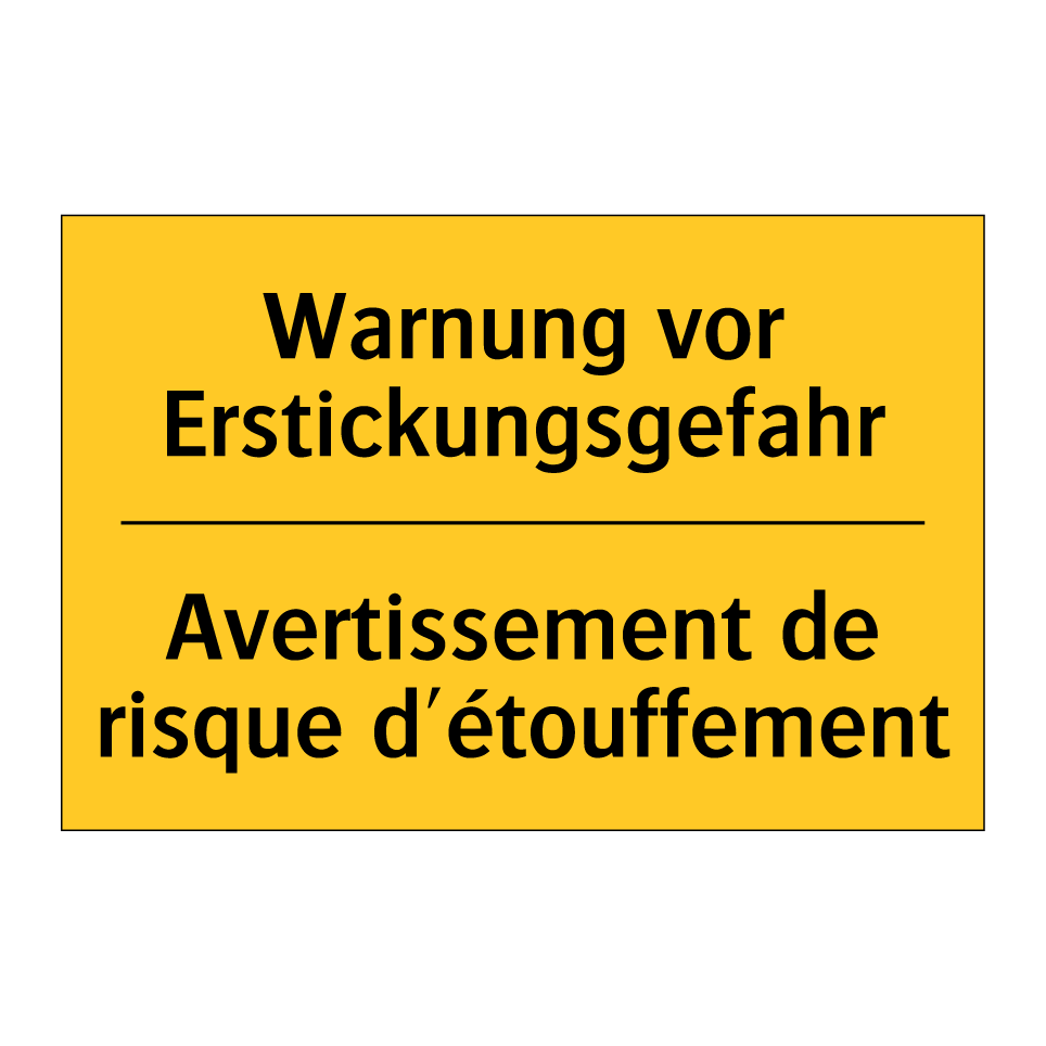 Warnung vor Erstickungsgefahr - Avertissement de risque d'étouffement /.../