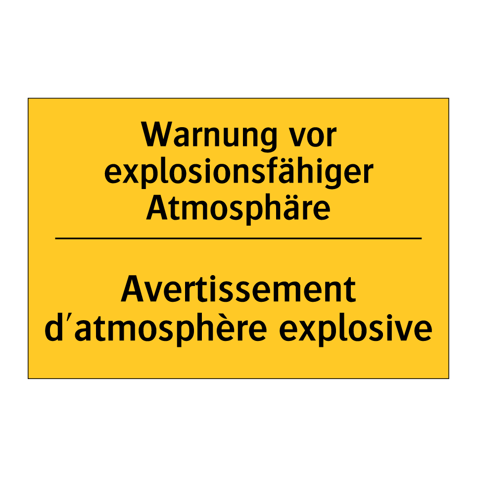 Warnung vor explosionsfähiger  /.../ - Avertissement d'atmosphère explosive /.../