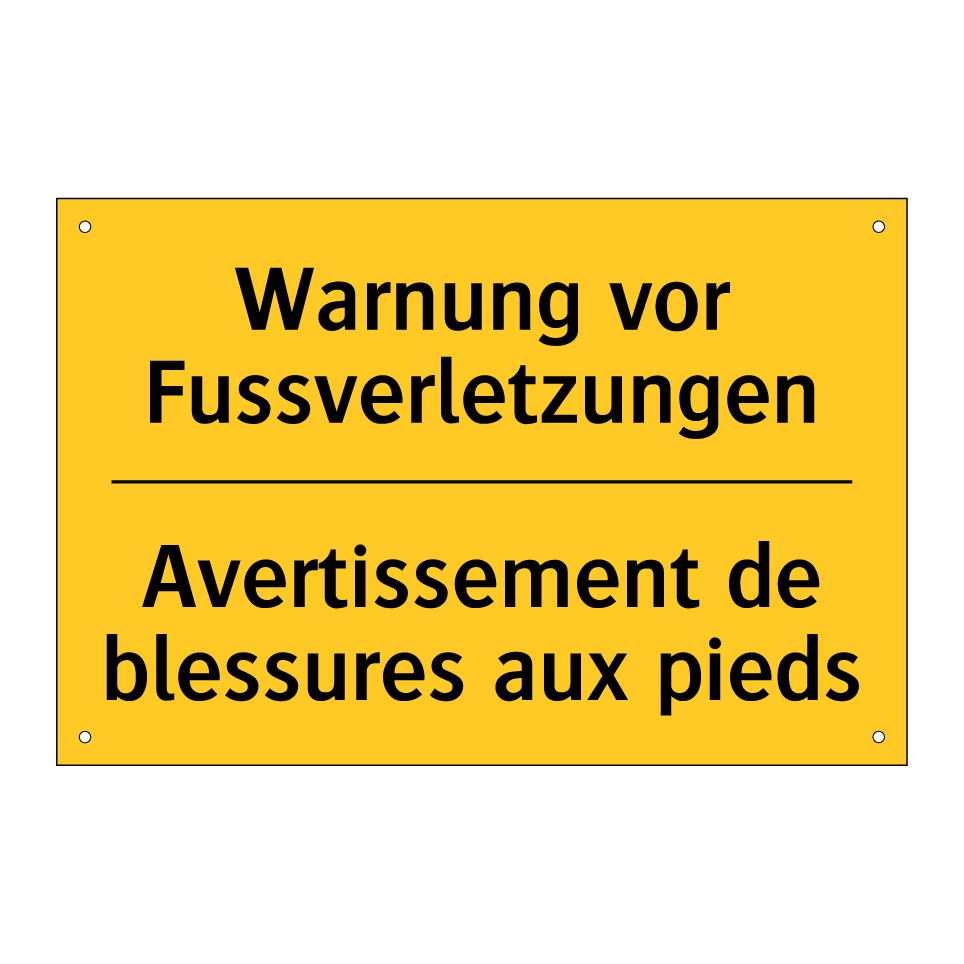 Warnung vor Fussverletzungen - Avertissement de blessures aux  /.../