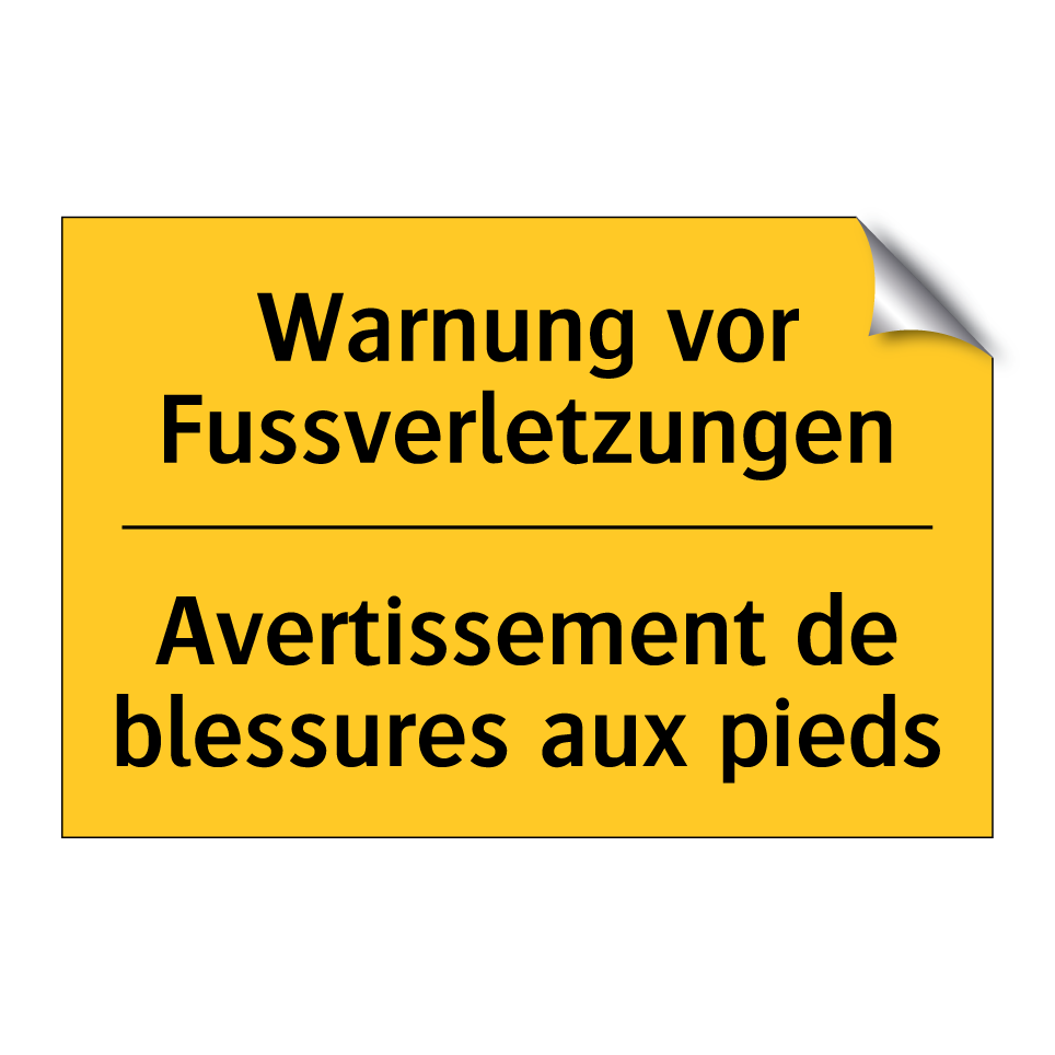 Warnung vor Fussverletzungen - Avertissement de blessures aux  /.../
