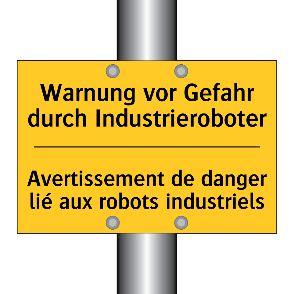 Warnung vor Gefahr durch Industrieroboter /.../ - Avertissement de danger lié aux  /.../