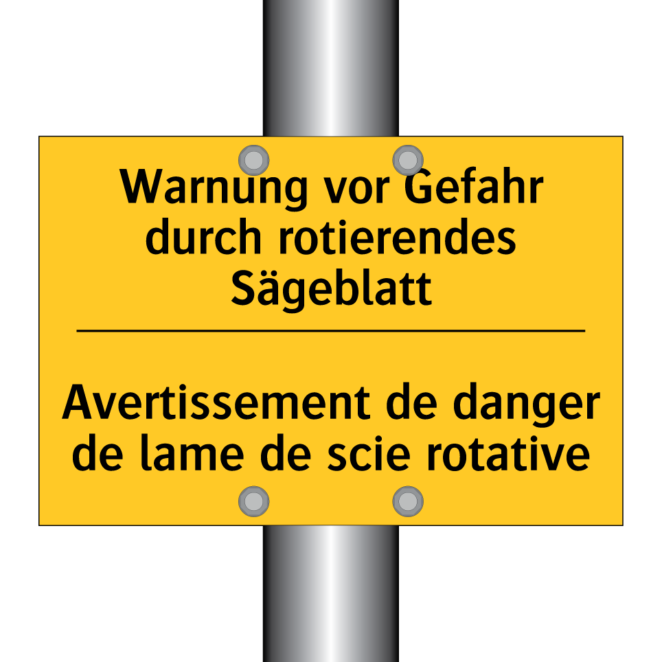 Warnung vor Gefahr durch rotierendes  /.../ - Avertissement de danger de lame  /.../
