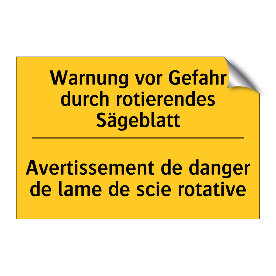 Warnung vor Gefahr durch rotierendes  /.../ - Avertissement de danger de lame  /.../