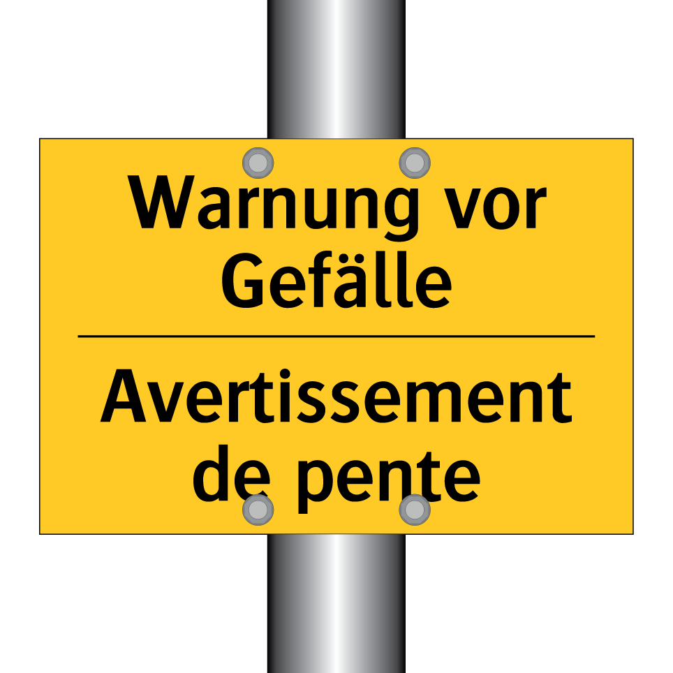 Warnung vor Gefälle - Avertissement de pente