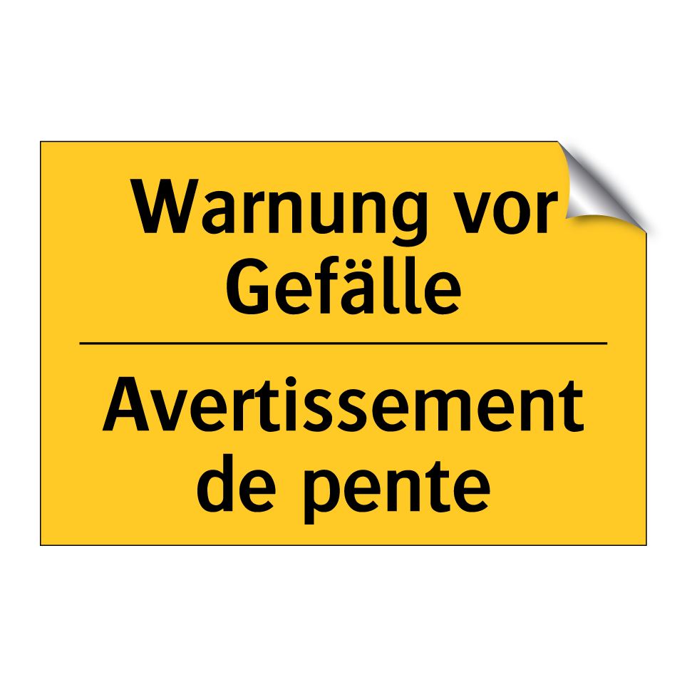 Warnung vor Gefälle - Avertissement de pente