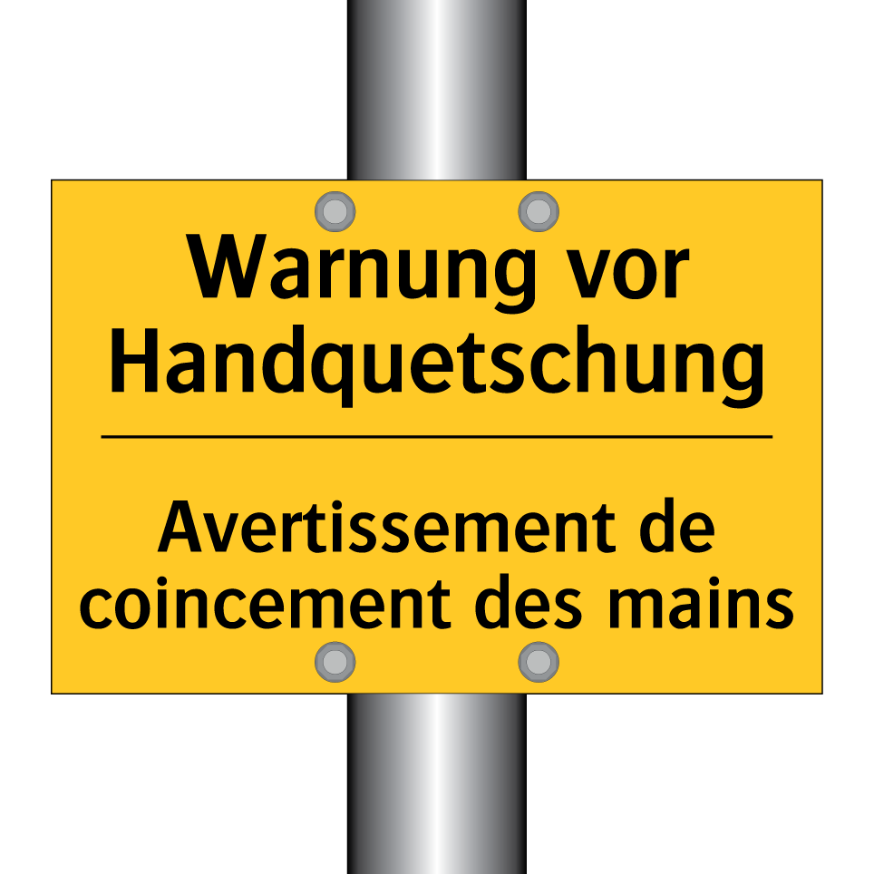 Warnung vor Handquetschung - Avertissement de coincement des  /.../