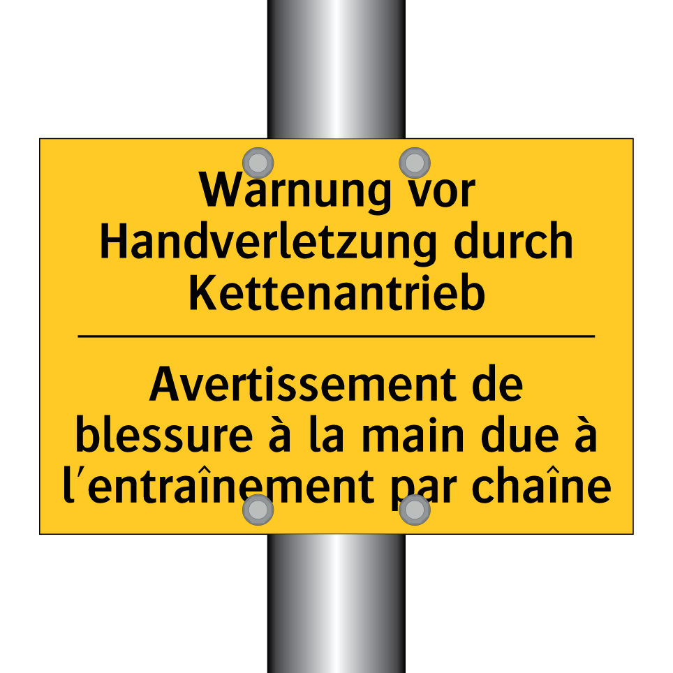 Warnung vor Handverletzung durch  /.../ - Avertissement de blessure à la  /.../