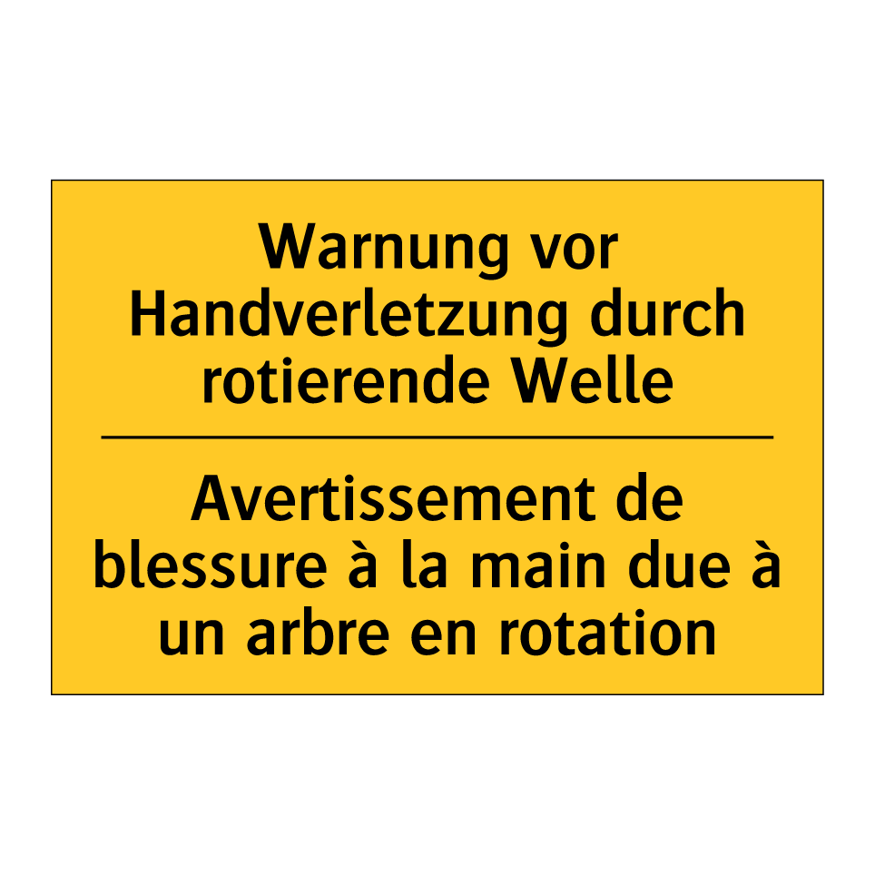 Warnung vor Handverletzung durch  /.../ - Avertissement de blessure à la  /.../