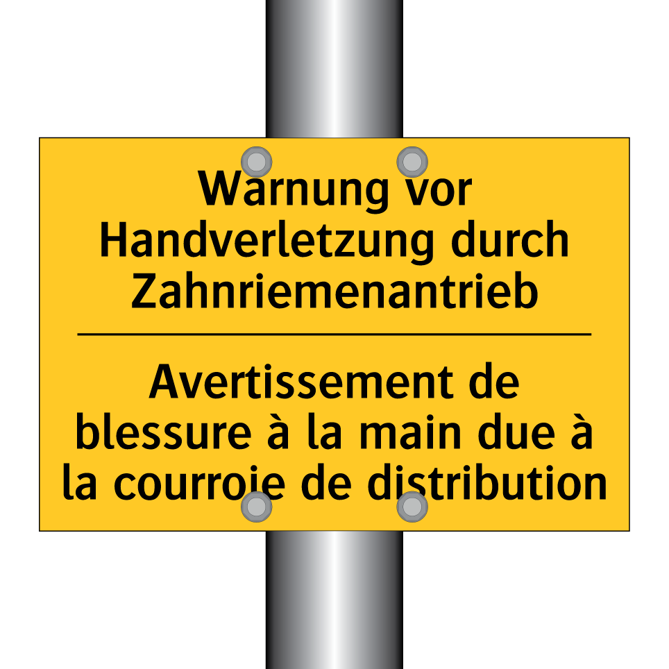 Warnung vor Handverletzung durch  /.../ - Avertissement de blessure à la  /.../