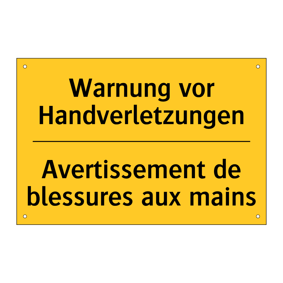 Warnung vor Handverletzungen - Avertissement de blessures aux  /.../