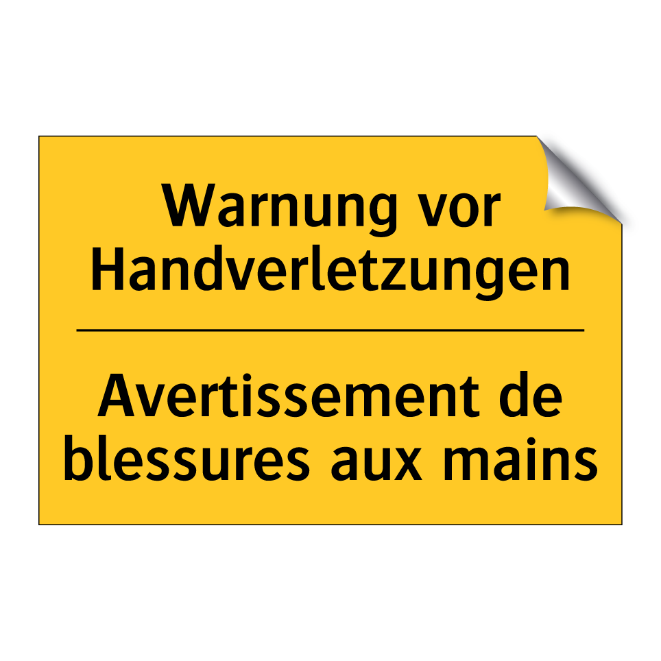 Warnung vor Handverletzungen - Avertissement de blessures aux  /.../