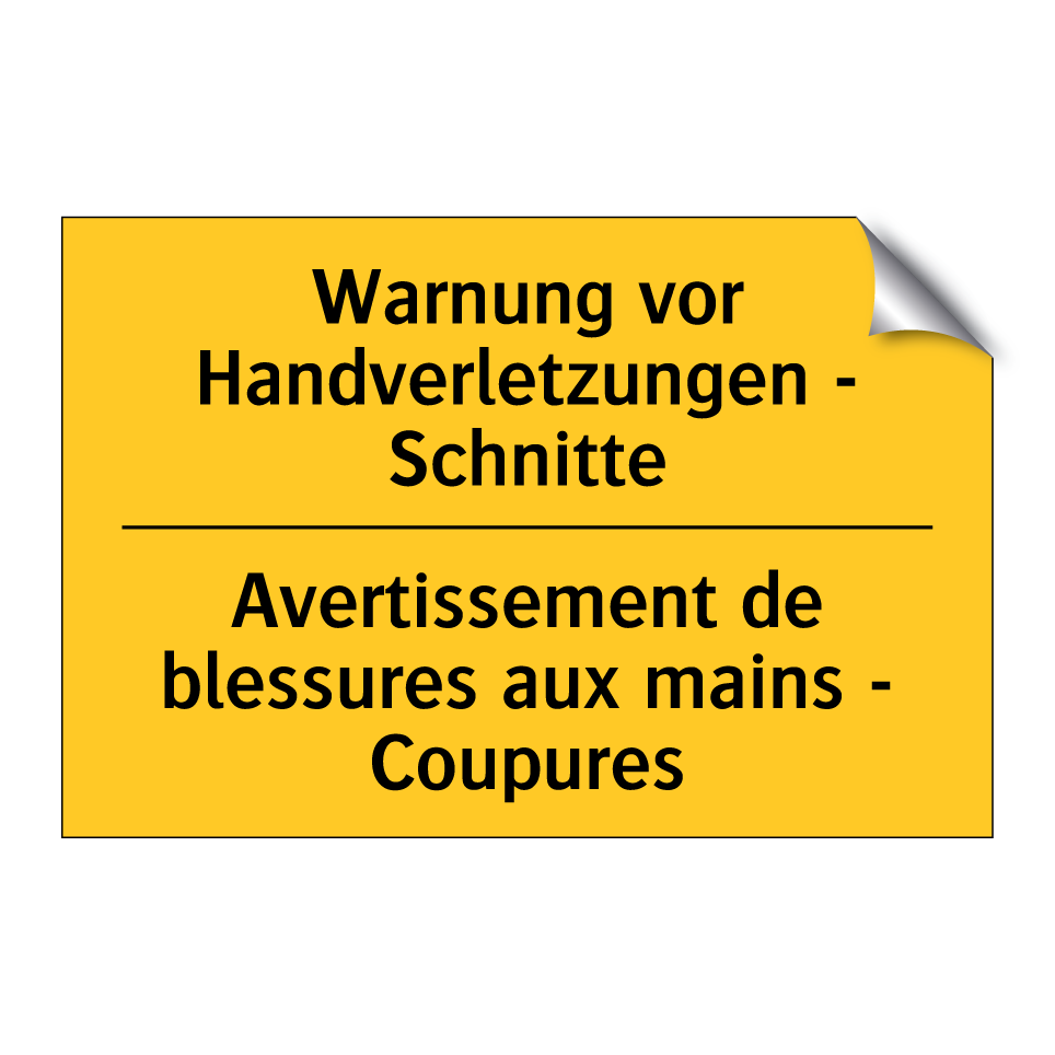 Warnung vor Handverletzungen -  /.../ - Avertissement de blessures aux  /.../