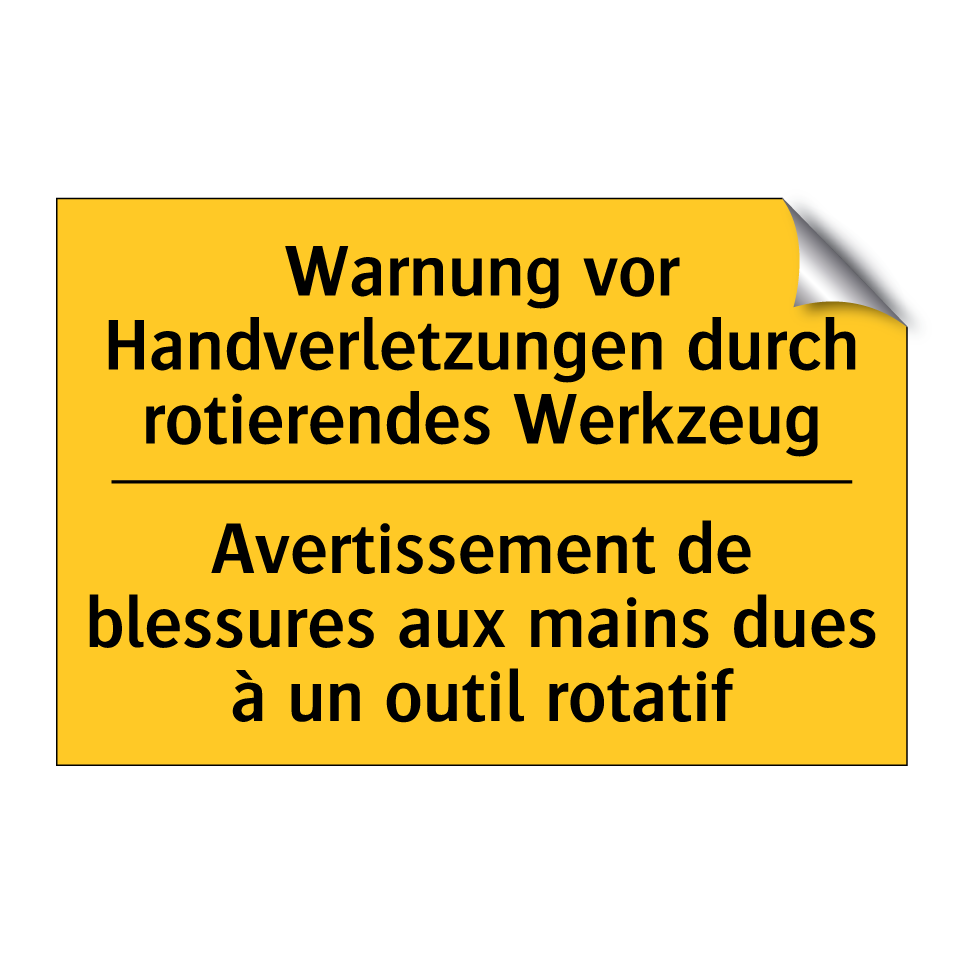 Warnung vor Handverletzungen durch  /.../ - Avertissement de blessures aux  /.../