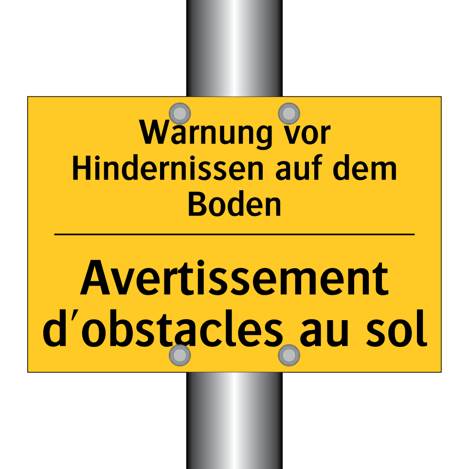 Warnung vor Hindernissen auf dem  /.../ - Avertissement d'obstacles au sol /.../