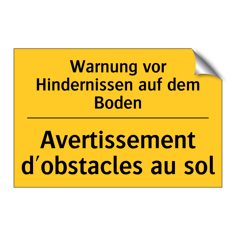Warnung vor Hindernissen auf dem  /.../ - Avertissement d'obstacles au sol /.../