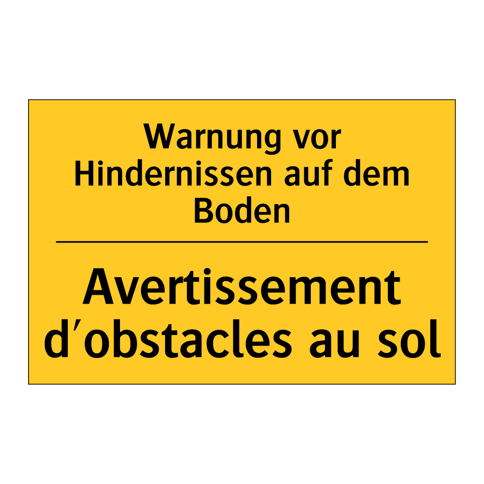 Warnung vor Hindernissen auf dem  /.../ - Avertissement d'obstacles au sol /.../