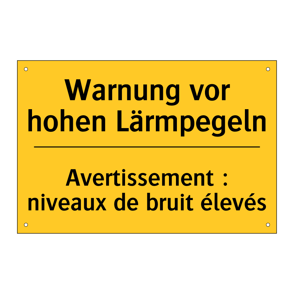 Warnung vor hohen Lärmpegeln - Avertissement : niveaux de bruit  /.../