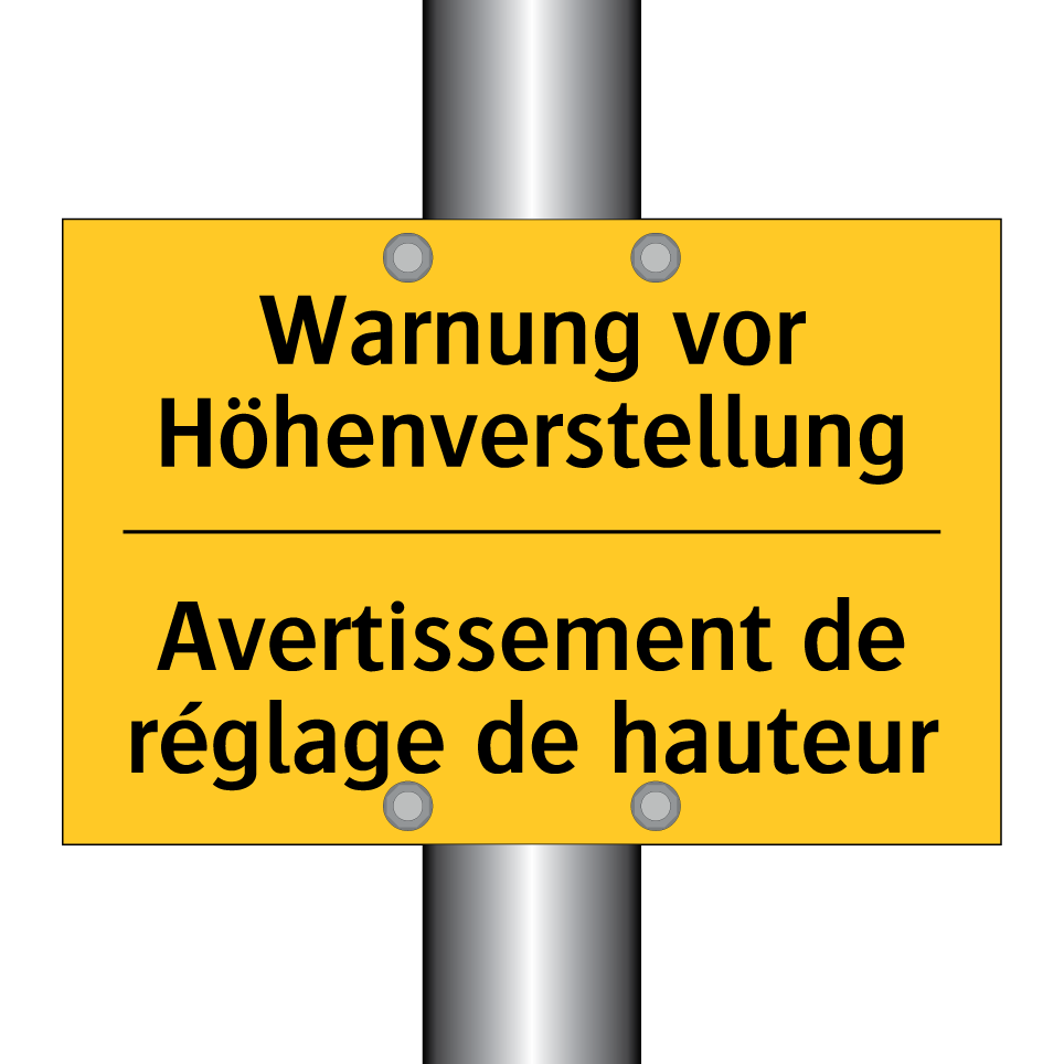 Warnung vor Höhenverstellung - Avertissement de réglage de hauteur /.../
