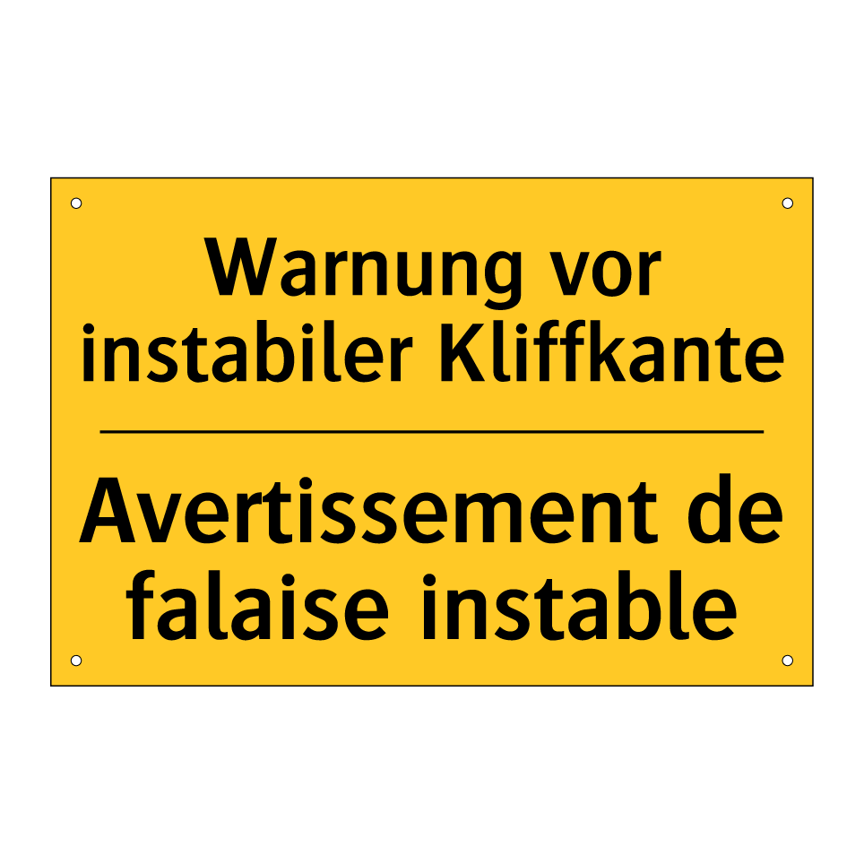 Warnung vor instabiler Kliffkante /.../ - Avertissement de falaise instable /.../