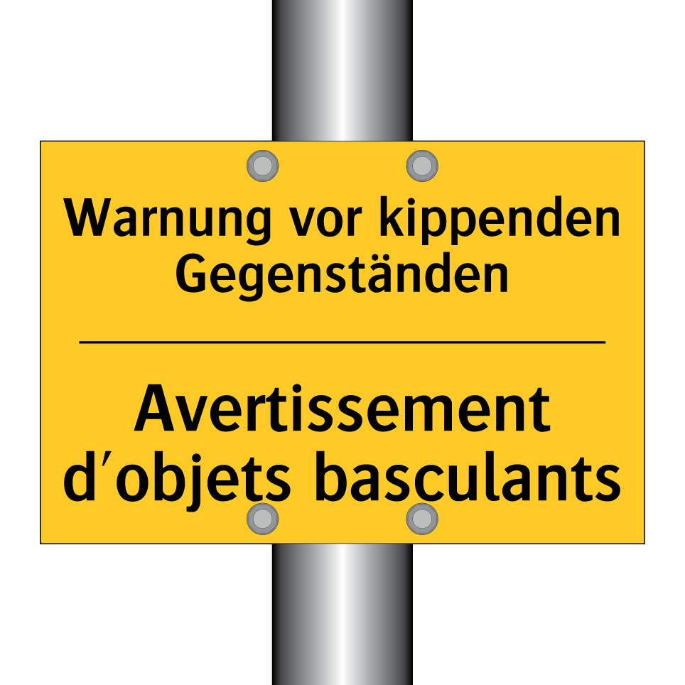 Warnung vor kippenden Gegenständen /.../ - Avertissement d'objets basculants /.../
